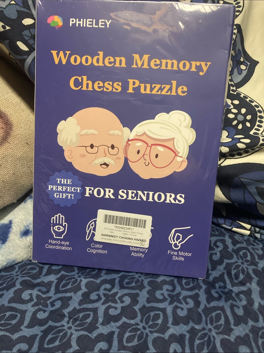 Phieley Wooden Memory Chess Puzzle for Seniors
